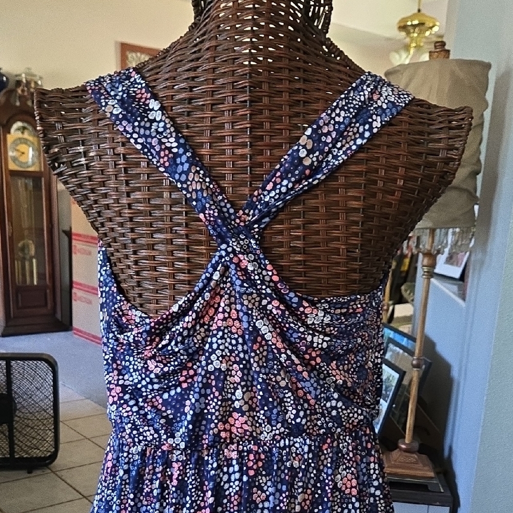 Kaileigh Ruffled Tiered Mini Dress in Purple and Blue - Picture 11 of 15